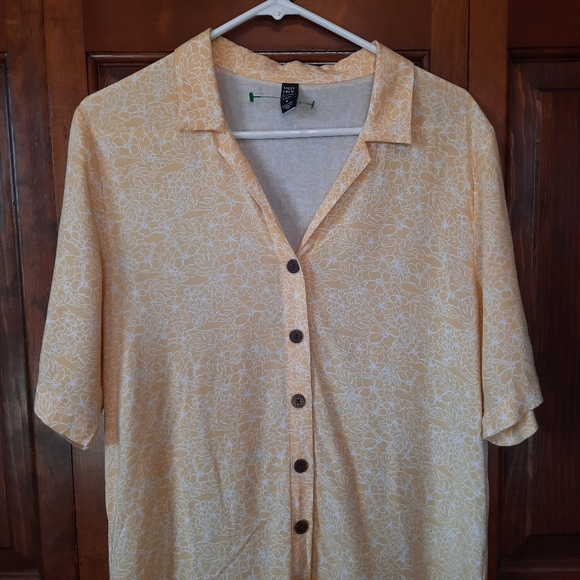 Salty Crew Seafarer Dress Dusty Gold Button Front Mini Dress Size Medium ALTERED - Picture 4 of 16